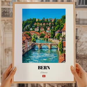 Bern Schweiz Väggkonst, Oljemålning Reproduktion Tryck Poster