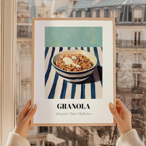 Granola, Plakat z jedzeniem, Plakat z granolą, Menu obiadowe, Stacja przekąsek, Plakat kuchenny