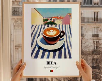 Bica Coffee Art Print, Portugal Cafe Decor