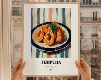 Tempura Print, Japanese Cuisine Wall Art, Café Decor