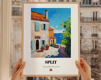 Split Kroatien Kunstdruck, Ölgemälde Reproduktion, Kroatische Wandkunst