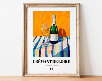 Crémant de Loire Sparkling Wine Poster Print: Elegant French Sparkling Wall Art