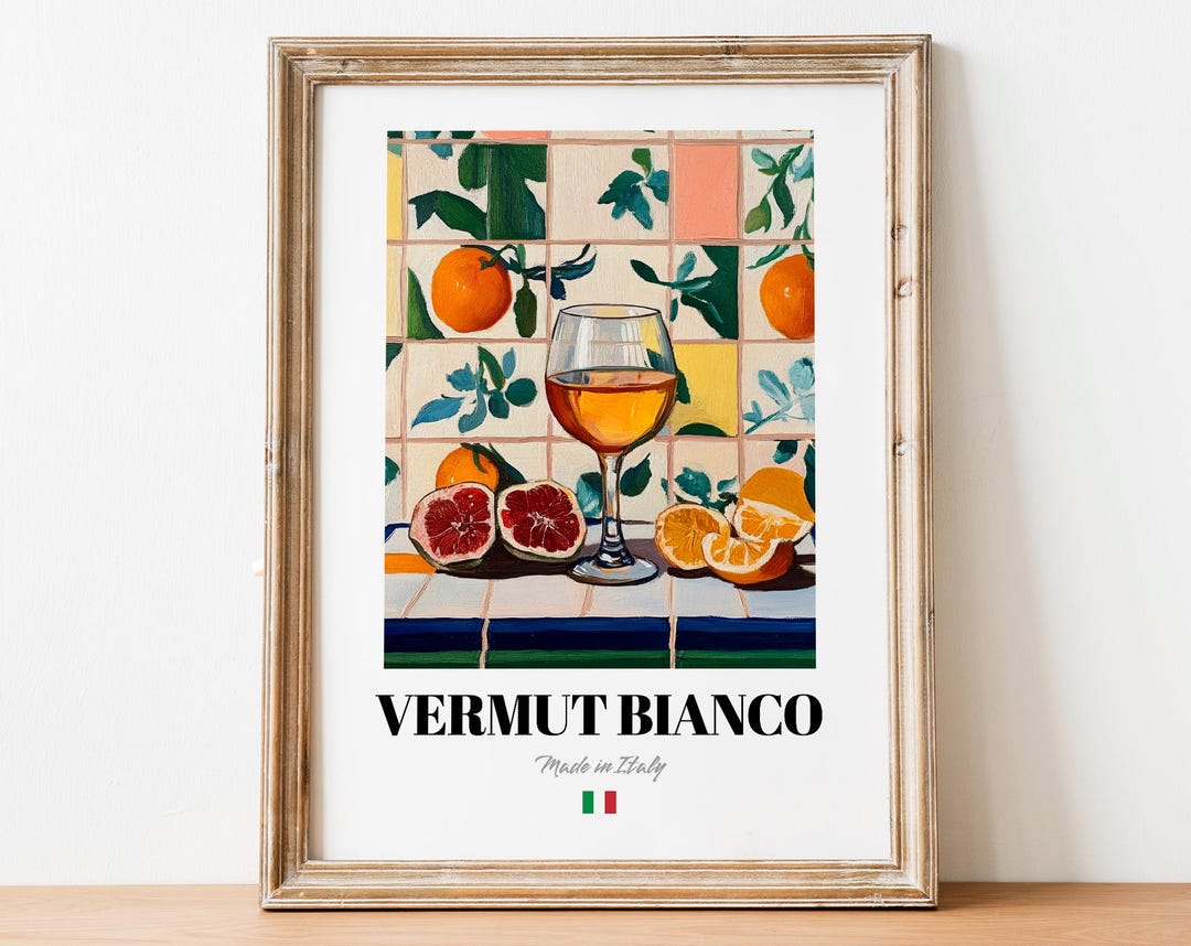 Vermut Bianco Wall Art Print Poster: Italian Vermouth Artwork for