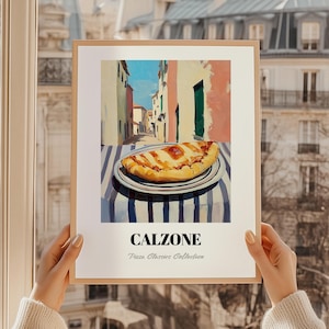 Calzone, italienische Pizza Wandbild, Pizza Liebhaber Geschenk, 21