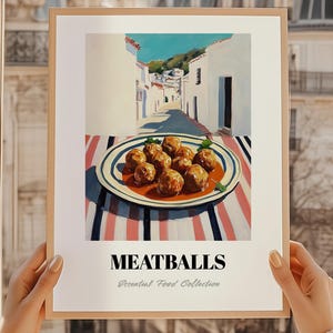 Meatballs, Italian Cuisine, Swedish Cuisine, Meatballs Wall Art, Kitchen Wall Art, Cafe Wall Decor