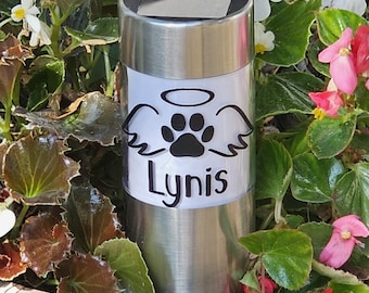Personalized Pet Memorial Solar Light, Angel Wings Paw Print