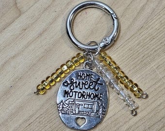Camper Pet Collar Charm, Beaded Travel Charm