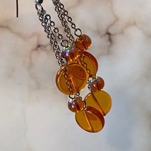 Amber bubbles dangle earrings image 1