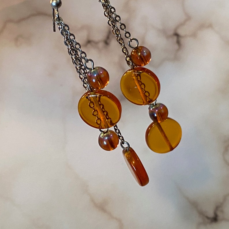 Amber bubbles dangle earrings image 3