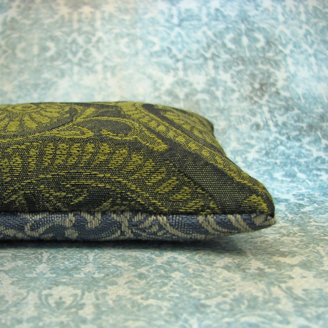 Lavender and Flax Seed Eye Pillow in Olive Green and French Blue
