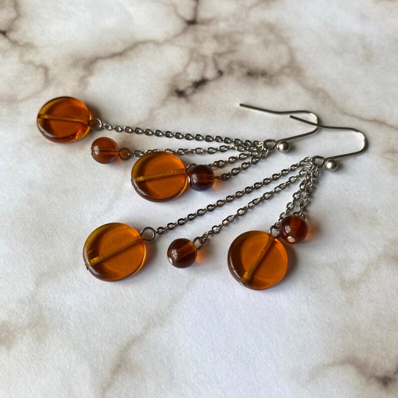 Amber bubbles dangle earrings image 2