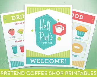 PRINTABLE Coffee Shop Pretend Play Kit  - Kids Pretend Play Barista - Dramatic Play - Homeschool - Classroom - Printable Kids Activities