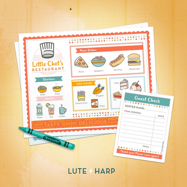 Restaurant Forms Printable - Kids Pretend Play Chef - Restaurant - Ice Cream Parlor - Dramatic Play - Homeschool - Classroom