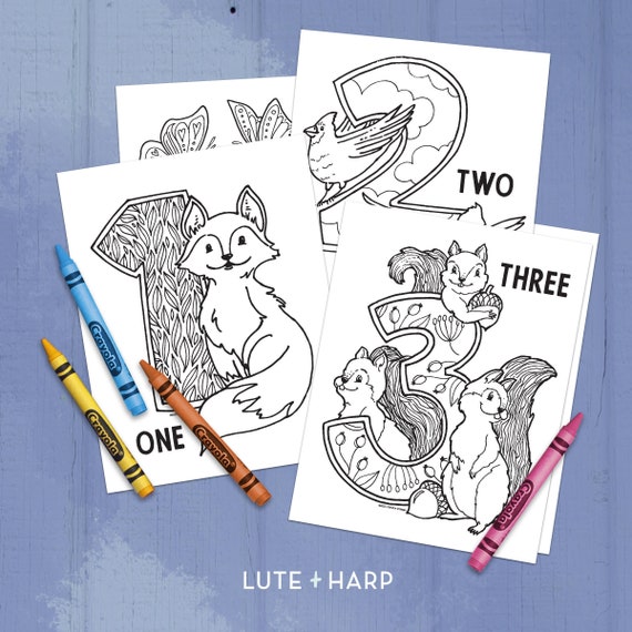 cute number coloring pages number worksheets printable etsy