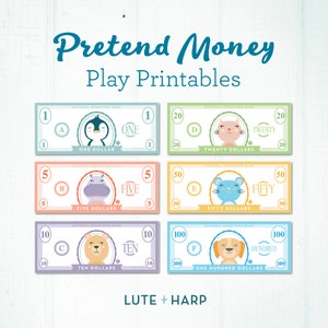 Play Money Printable Kids Pretend Money Learning Money Kids Pretend Play Printable Dramatic Play Homeschool Classroom image 4