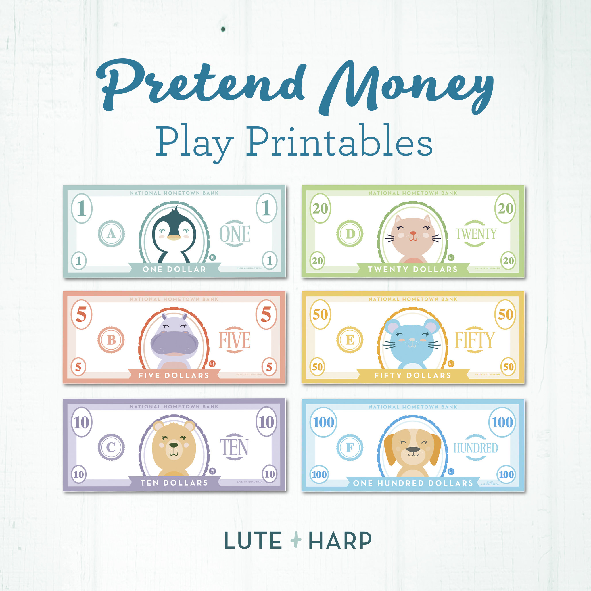 Play Money Printable Kids Pretend Money Learning Money Etsy Canada
