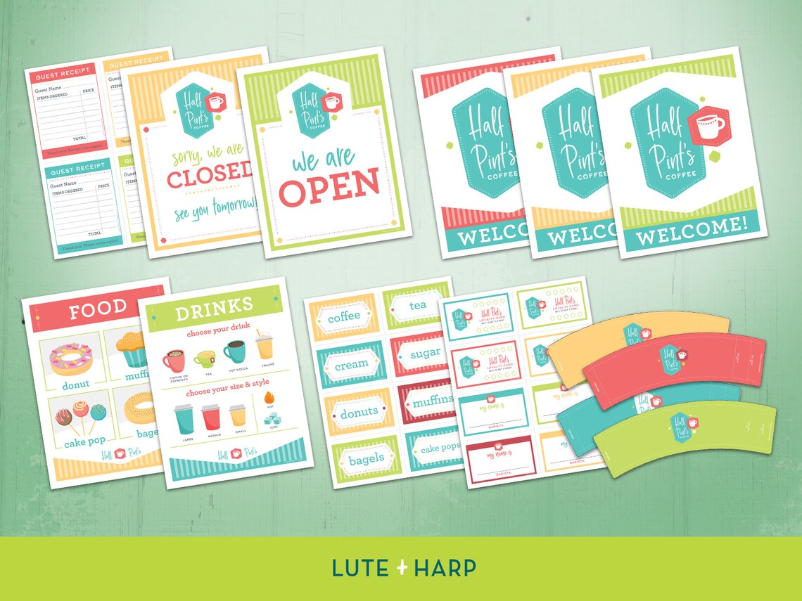 PRINTABLE Coffee Shop Pretend Play Kit Kids Pretend Play Barista ...