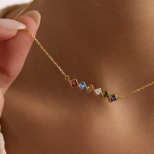 Family Birthstone Necklace , Custom Birthstone Necklace, Mothers Necklace , Birthstone Jewelry, Gifts For Mom, Christmas Gift,Birthday Gift