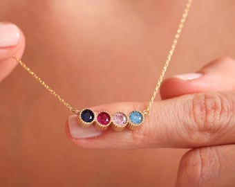 Personalized Birthstone Necklace, Birthstone Jewellery,Multiple Birthstone Necklace, Family Birthstone Necklace,Christmas Gift,Birthday Gift