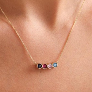 Family Birthstone Necklace, Birthstone Necklace, Personalized Gift, Mothers Necklace,Mother's Birthstone Jewelry,Gift for Mom, Birthday Gift