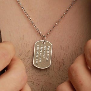 Handmade Sterling Silver Personalized Dog Tag Necklace
