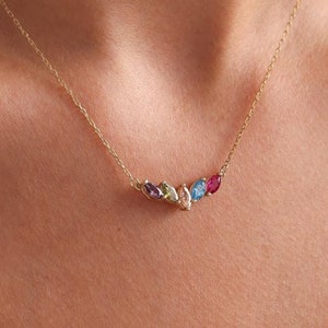 Family Birthstone Necklace, Birthstone Necklace, Personalized Gift, Mothers Necklace,Mother's Birthstone Jewelry,Gift for Mom, Birthday Gift