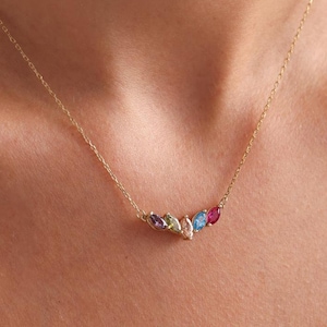 Family Birthstone Necklace • Birthstone Necklace • Mothers Necklace