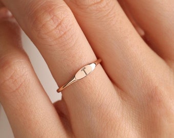 Custom Initial Signet Ring: Personalized Stacking Ring
