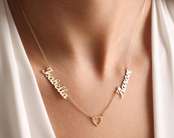 Personalized Family Name Necklace: 14K Gold Vermeil, Sterling Silver