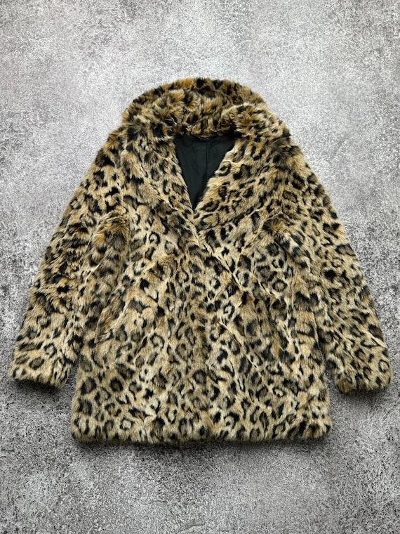 Vintage Faux Fur Leopard Coat Women's Size S - Etsy