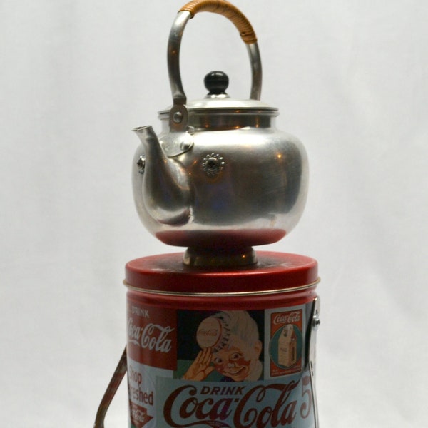 CLOVER the CAFFEINE BOT, Assemblage Art Recycled Robot Sculpture