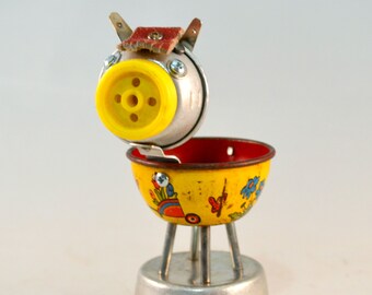 NOODLE the PONY, Assemblage Art Recycled Robot Sculpture, Found Object Horse
