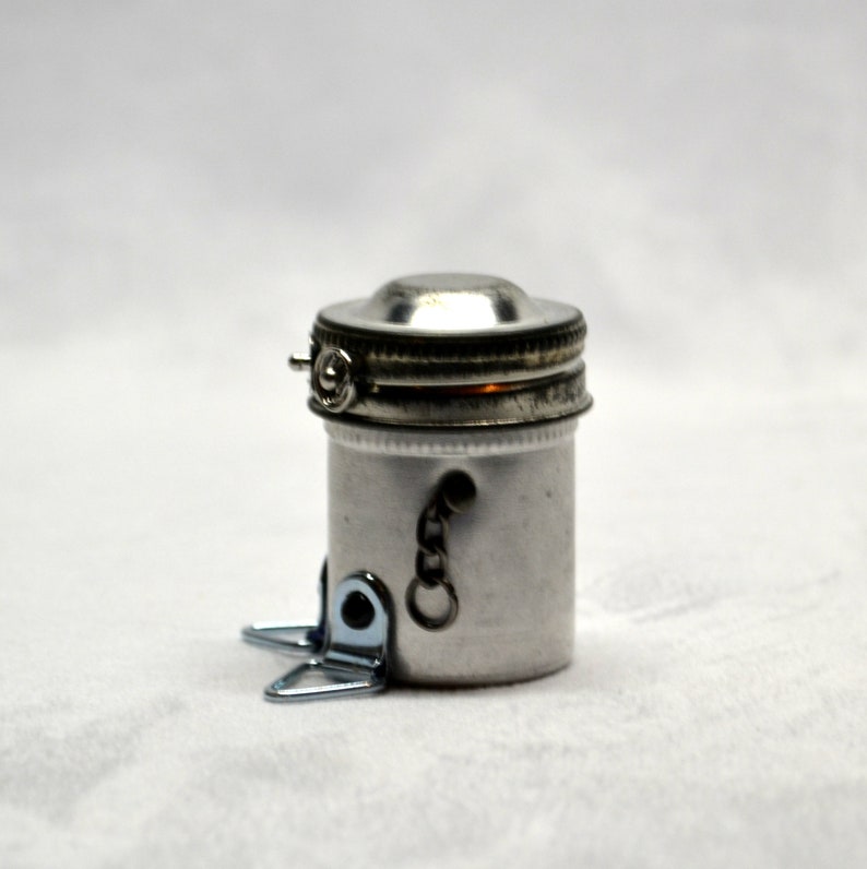 MR. ADVENTURE, a Bitty Bot, Assemblage Art Recycled Robot Sculpture, Vintage Film Canister Turned Robot image 5