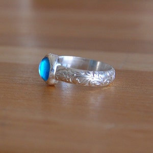 Topaz Cabochon Ring with Bezel Set Blue Topad in Your Size image 4