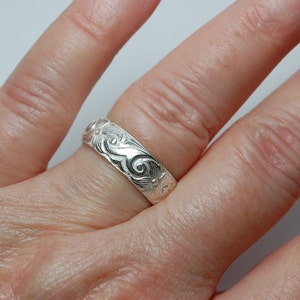 Wide Silver Band Ring Engravable image 2