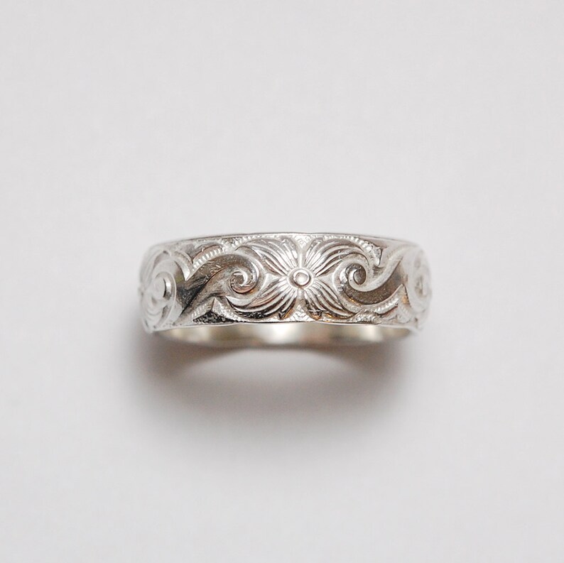 Wide Silver Band Ring Engravable image 4