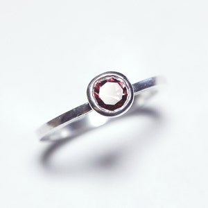 Silver PlumTourmaline Gemstone Ring Size 8 image 1