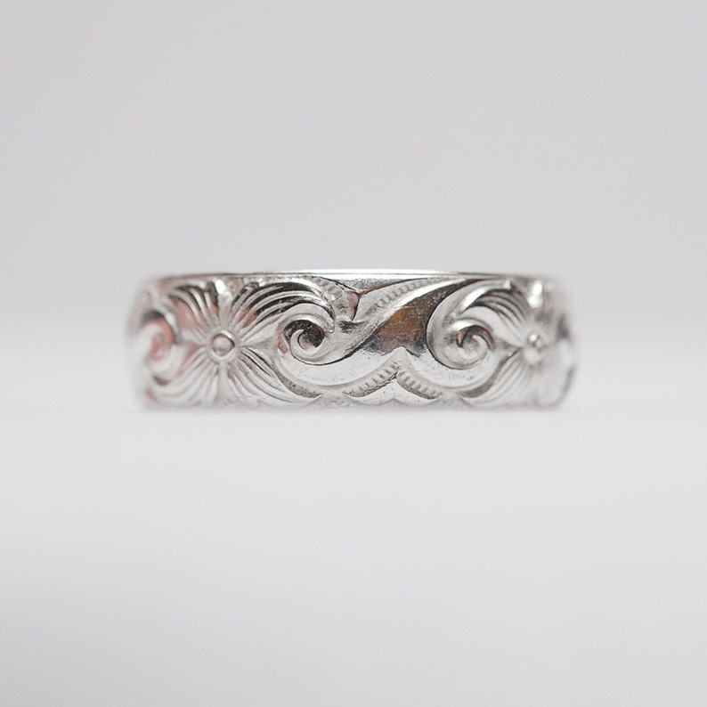 Wide Silver Band Ring Engravable image 3