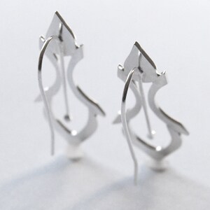 Handmade Silver Earrings in a Fleur De Lys Style image 3