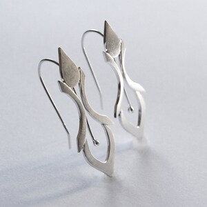 Handmade Silver Earrings in a Fleur De Lys Style image 4