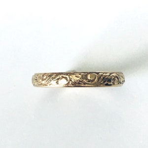 Gold Engravable 14K Band Wedding Ring 3.5 mm wide In Your Size image 4