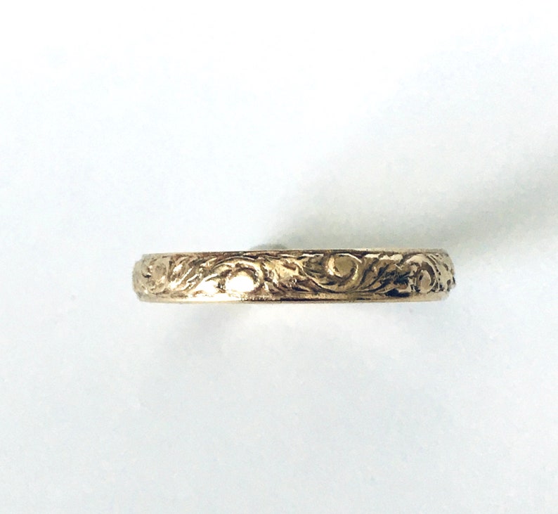 Gold Engravable 14K Band Wedding Ring 3.5 mm wide In Your Size image 4