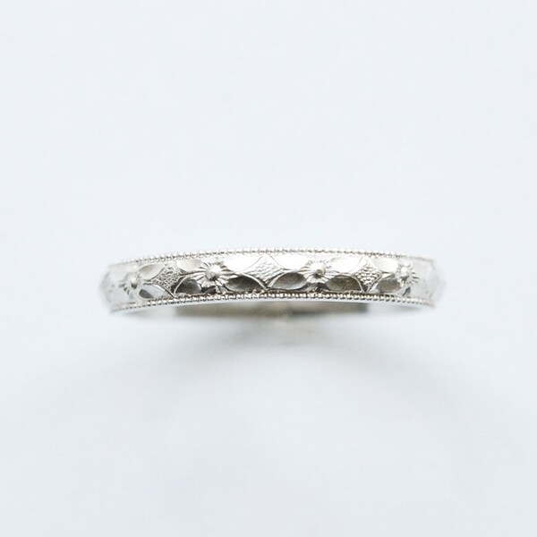 Silver Engravable Ring Petite and Stackable Band In Your Size