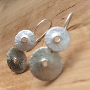 Handmade Silver Earrings in Sterling Silver with Organic Seed Pod Design image 2