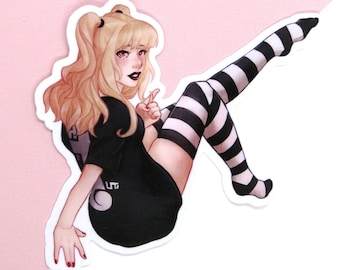 Misa Notebook Goth Girl Nostalgic Anime Cute Glossy 3.5" Sticker | Cute for Laptops | Anime Gifts | Gifts for Girlfriend Fanmade