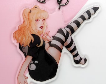 Misa Notebook Goth Girl Nostalgic Anime Cute Acrylic Keychain Charm