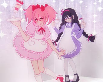 Madoka Magica Maid Cafe Acrylic Standees 6"