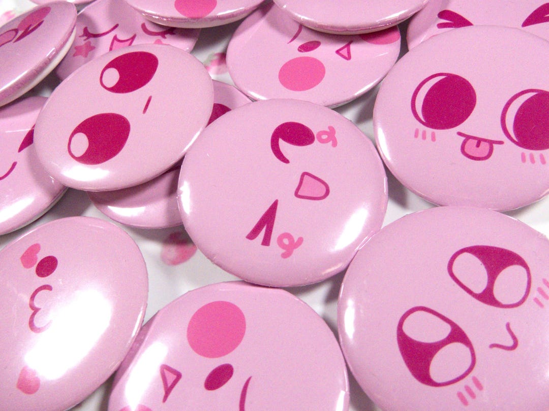 Photo Button Asian Kawaii Japanese Face Pin Buttons - Cute Aesthetic 1.75in Pinback - Etsy