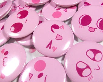 Spille con faccia giapponese kawaii - Spilla estetica carina da 1,75 pollici