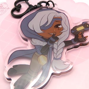 Overwatch Ana Acrylic Keychain Charm | 3.5&quot; | Cute for Backpacks and bags | Gamer Gifts